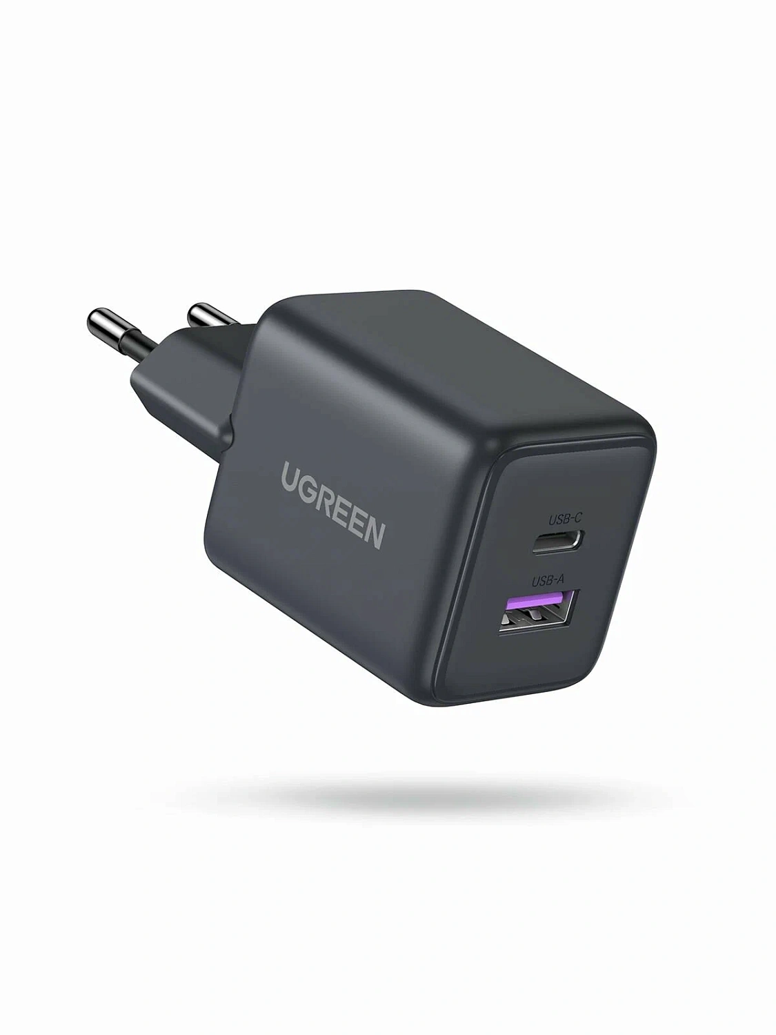 55539 Зарядное устройство UGREEN X516 GaN 30W 1xUSB-A, 1xUSB-C. Цвет: серый